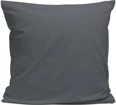 Image de Bleu Calin Taie d'oreiller 100% Percale de coton - Anthracite - 65x65cm