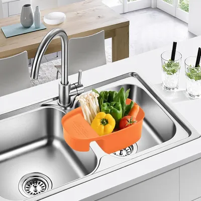 Produktbild von Abflusssiebkorb für die Küche – Zubehör für Spülbecken – Satteltyp über der Spüle
