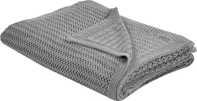 Obrázek produktu pro BELIANI Přehoz na postel šedá bavlněná tkanina 150 x 200 cm dekorativní přehoz ložní povlečení klasický design ložnice