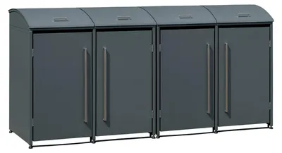 Obrázok produktu pre Westmann kovový odpadkový kôš Moderna 4 4x240 L antracit 83x278x135 cm