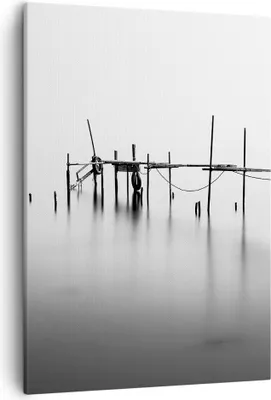 Produktbild von Bild auf Leinwand - Leinwandbild - Einteilig - Meer Brücke Wasser - 50x70cm - Wand Bild - Wanddeko - Wandbilder - Leinwanddruck - Wanddekoration - Leinwand bilder - Wandbild - PA50x70-3727