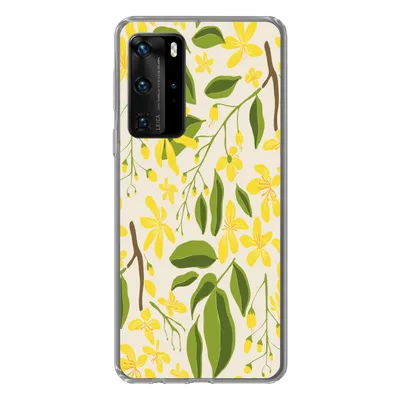 Produktbild von MuchoWow® Handyhülle Schutzhülle Hülle für Huawei P40 Pro Blume - Gelb - Muster Silikon Softcase Handy Hülle - Schutz