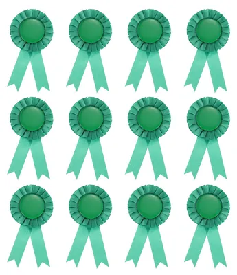Award-Band, 12 Stück Rosettenband, grün, für DIY & Feiern