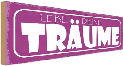 Produktbild von vianmo Holzschild 10x27 cm liebe deine Träume Geschenk