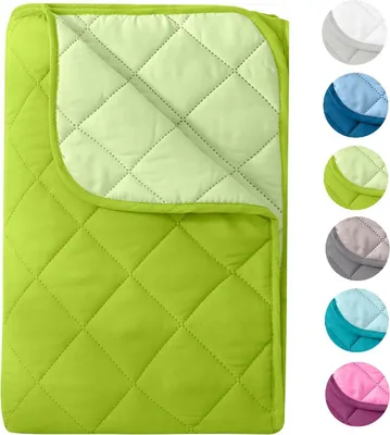 Obrázek produktu pro WOMETO Letní přikrývka z mikrovlákna 135x200 zelená a světle zelená I Certifikát OEKO-TEX, odolná proti vaření, lehká přikrývka pro kempování a horké dny, lze použít bez obalu