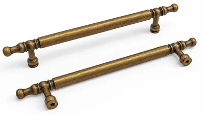 5er-Set Vintage Schrankgriffe, Bronze, Lochabstand 160 mm