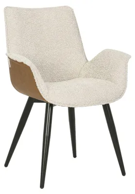 Produktbild von MASSIVMOEBEL24 Polsterstuhl Stahlgestell 66x62x86 beige / braun ELLA #100