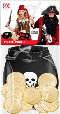 Produktbild von Piratentasche mit 12 goldenen Dublonen