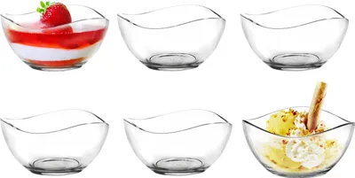 Produktbild von PLATINUX Snackschüssel aus Glas 6 Teilig 225ml Glasschälchen Schüssel Müslischüssel Dessertschüssel Salatschale
