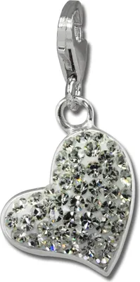 Image de SilberDream blanc Charm coeur zirconium femmes 925 argent Pendentif Charms GSC543W