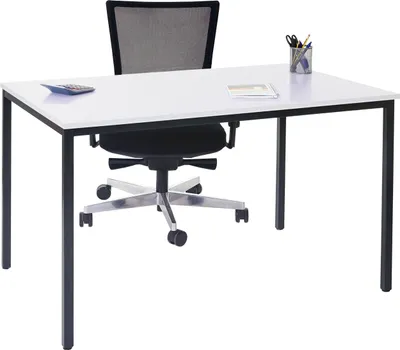 Immagine prodotto di Scrivania Braila, tavolo da conferenza tavolo da ufficio tavolo da seminario, 120x80cm MDF ~ bianco
