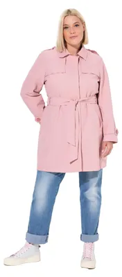 Obrázok produktu pre Ulla Popken – dámske trench coat vo veľkých a nadmerných veľkostiach, strih A, golier