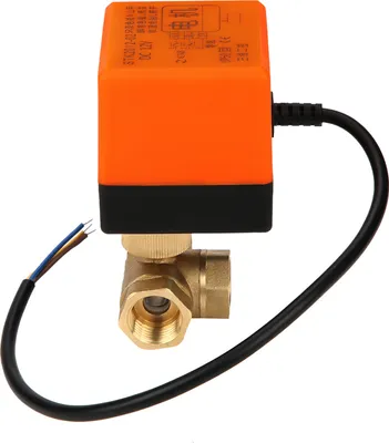 Image de Robinet à boisseau sphérique à 3 voies DN15 G1/2 en laiton avec servomoteur pour systèmes de climatisation, 12 V CC