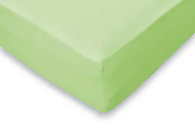 Produktbild von Eleganzzz Spannbetttuch Jersey Stretch – Grün  – 180x210/220 - 200x200  – 35 cm Eckhöhe – 100% Baumwolle
