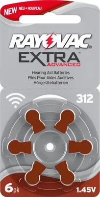 Produktbild von Varta 312 (PR41), PR41, Zink-Luft, 1,45 V, 6 Stück(e), Mehrfarbig, 3,45 mm