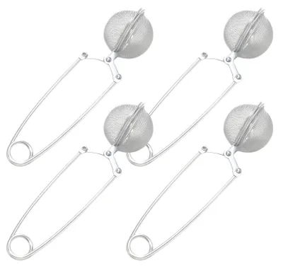 4er-Set Teebälle aus Edelstahl, feinmaschig, wiederverwendbar