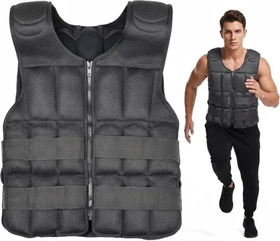 Imagen del producto de Chaleco de pesas ajustable de 20/30 kg, chaleco de pesas para entrenamiento, chaleco para correr, ideal para fitness, entrenamiento de fuerza, trote y gimnasio