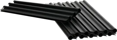 Produktbild von Sellon24® 20 Stück Befestigungsclips Klemmschienen 19 cm für PVC Sichtschutz Streifen Zaunblende Folie Doppelstabmatte Schwarz
