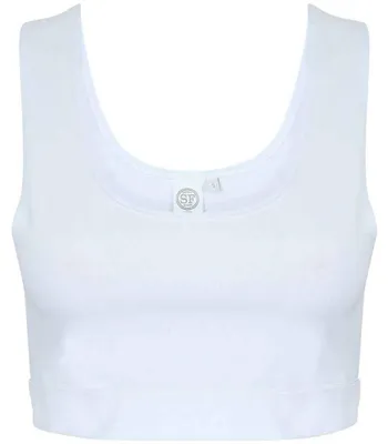 Image de Skinni Fit - T-shirt court "Fashion" pour femmes, modèle LT1286 (Taille S), couleur blanche