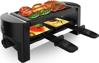Raclette-Grill für 2 Personen, 320 W, antihaftbeschichtet, inkl. 2 Pfännchen