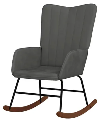 Produktbild von Schaukelstuhl, Schaukelstuhl, Dunkelgrau, Velours, 61 x 78 x 98 cm