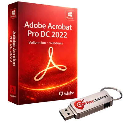 Produktbild von Adobe Acrobat Pro DC 2022 | Vollversion für Windows | Produktschlüssel + USB-Stick