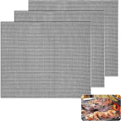 Image de Tapis de cuisson résistant à la chaleur, 40 x 33 cm, réutilisable, idéal pour les barbecues au charbon de bois