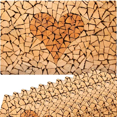 Produktbild von Abwaschbare Tischsets 12er Set Landhaus-Stil Herz Holz-Optik