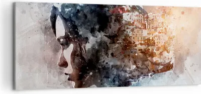 Produktbild von Bild auf Leinwand - Leinwandbild - Frau Abstraktion - 120x50cm - Wand Bild - Wanddeko - Wandbilder - Leinwanddruck - Bilder - Kunstdruck - Wanddekoration - Leinwand bilder - Wandkunst - AB120x50-3956