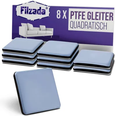 Produktbild von 8x Teflongleiter Selbstklebend Eckig PTFE Möbelgleiter Stuhlgleiter