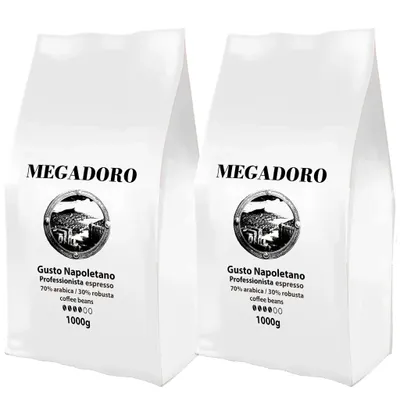 Produktbild von Megadoro PRO Gusto Napolitano Kaffeebohnen 2x1000g