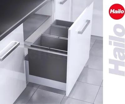 Image de Hailo Système poubelle pour tiroir encastrable 80 cm Poubelle encastrable avec tiroir frontal