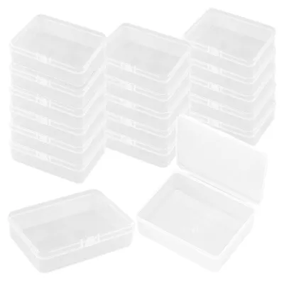 18er-Set durchsichtige Kunststoffboxen mit Klappdeckel 75×51×20 mm
