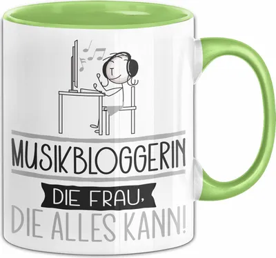 Produktbild von Musikbloggerin Geschenk Tasse Becher Die Frau Die Allen Kann Geschenkidee für eine Musikbloggerin Lustig (Grün)