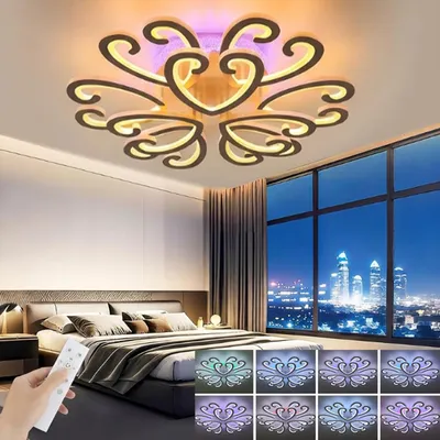 Produktbild von 100W Herzform LED Deckenleuchte mit RGB Farbwechsel Lamp, Dimmbar mit Fernbedienung, Modern Deckenlampe für Schlafzimmer Kinderzimmer Wohnzimmer