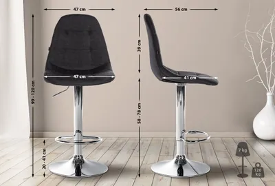 Obrázek produktu pro Barová židle Elmore látka C černá