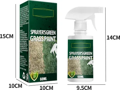 Imagen del producto de Agente para mejorar el color del césped, para uso doméstico en jardines, en un envase de 60 ml. Producto en spray para el cuidado del césped, enriquecido con fitonutrientes