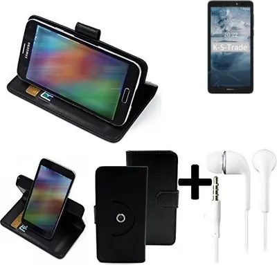 Produktbild von K-S-Trade Handy Hülle Schutz Hülle + Kopfhörer kompatibel mit Nokia C2 2nd Edition Handyhülle Flipcase Smartphone Cover Handy Schutz Tasche
