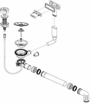 Produktbild von BLANCO Ablaufgarnitur 1x3,5" mit Ablauffernbedienung C-overflow InFino