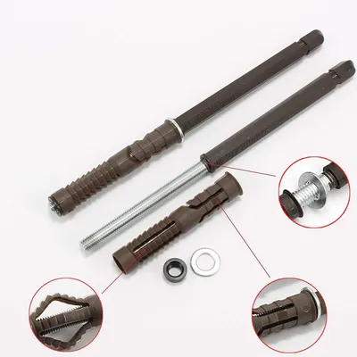 Zdjęcie produktu dla Płyty montażowe do półek, drewniane, 12 sztuk, średnica 10 mm x długość 100 mm, do niewidocznego montażu na ścianie