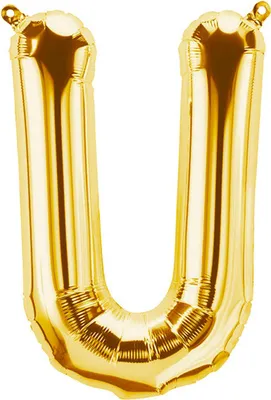 Zdjęcie produktu dla Balon foliowy litera U, złoty, ok. 40 cm, do napełniania powietrzem