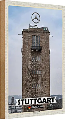 Produktbild von Holzschild Städte Stuttgart Bahnhofsturm Architektur 20x30cm