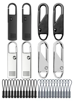 Reißverschluss-Reparaturset, 34 St., Metall & Nylon
