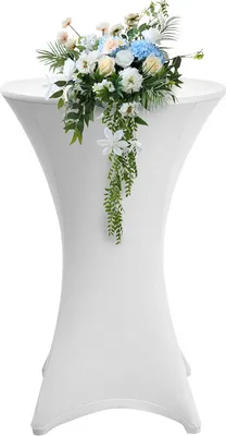 Produktbild von Stehtischhusse Stretch Stehtisch Ø 70 cm Tisch Husse Bistrotisch Weiß
