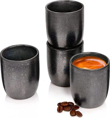 Produktbild von Keramik-Espressotassen, 4er-Set, 70ml, modern