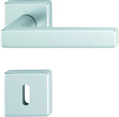 Produktbild von Hoppe Dallas Quadrat Rosettengarnitur F1 Aluminium Natur 1643/52KV/52KVS, OB Ovalbart