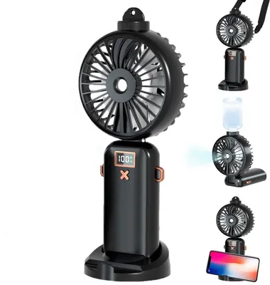 Produktbild von Handventilator mit Sprühnebel – USB Mini Ventilator 5000mAh, Schwarz