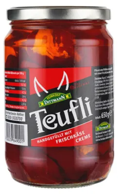 Image de Dittmann Teufli rouge farci au fromage frais 650 gr / ATG 380 gr