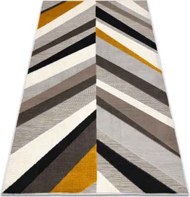Image de Tapis LISBOA 27237655 chevrons gris / jaune gris 80x150 cm