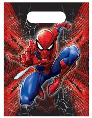 Produktbild von "Spider-Man World Of Webs" Partydeko Artikel Variante: 6 Geschenktüten Kunststoff